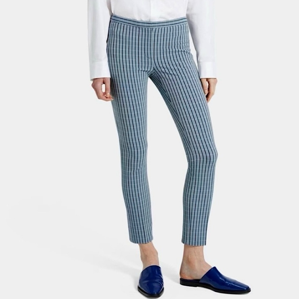 Theory Women’s Classic Skinny Pants Crop Screen Viscose Blue Midnight Size 8